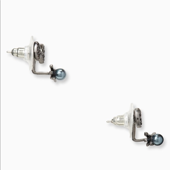 Kate Spade ♠️ NWT Black Cat Ear Jacket Earrings - Picture 2 of 7